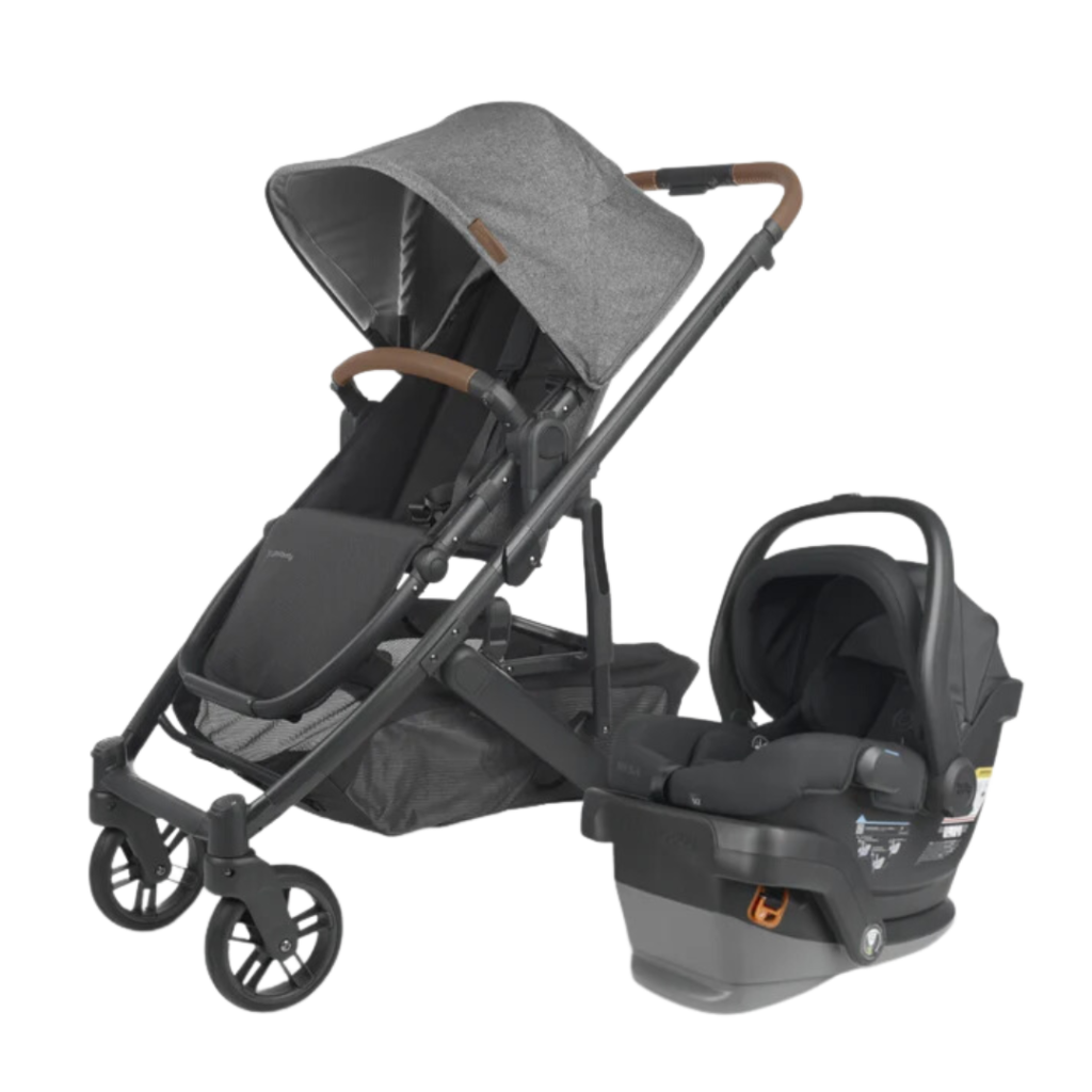 a baby stroller with a seat